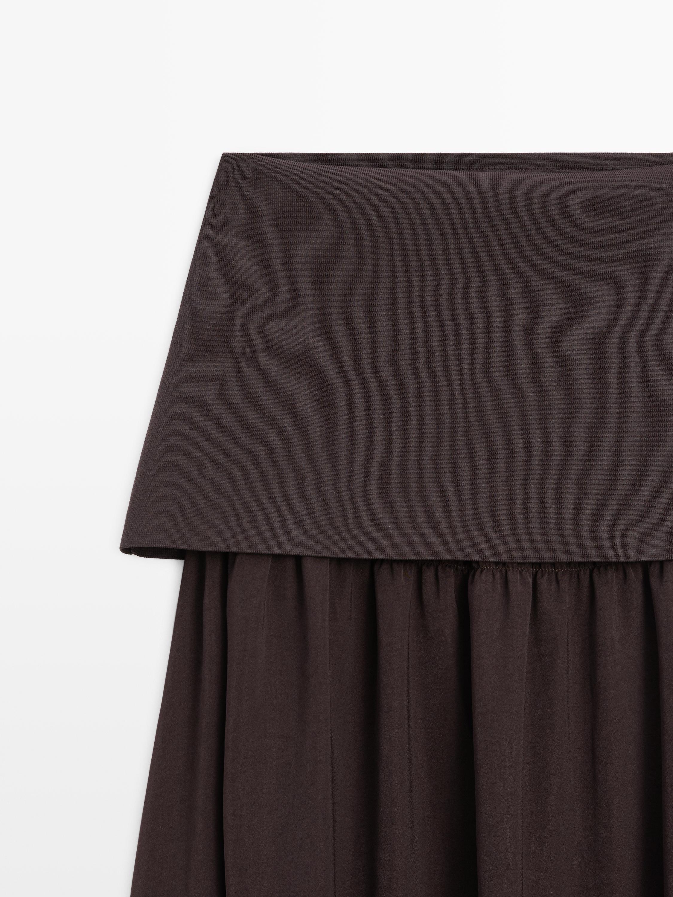 Jupe midi fluide combinée